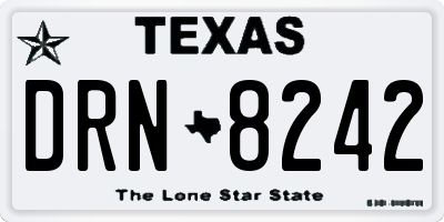 TX license plate DRN8242