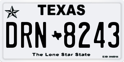 TX license plate DRN8243