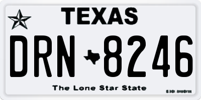 TX license plate DRN8246
