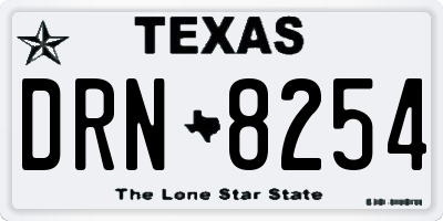TX license plate DRN8254