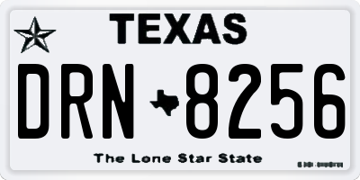 TX license plate DRN8256