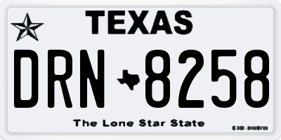 TX license plate DRN8258