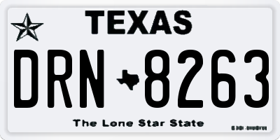 TX license plate DRN8263