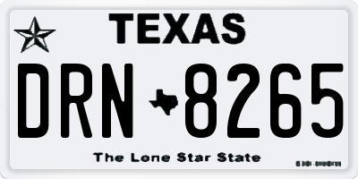 TX license plate DRN8265