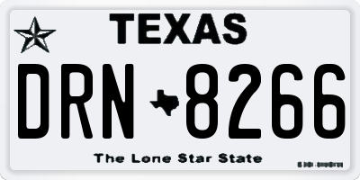 TX license plate DRN8266