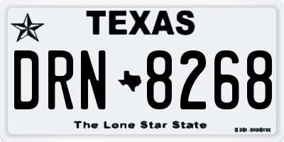 TX license plate DRN8268