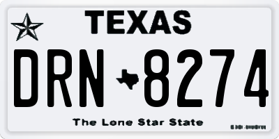 TX license plate DRN8274