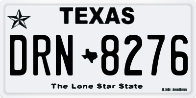 TX license plate DRN8276