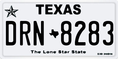 TX license plate DRN8283