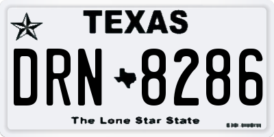 TX license plate DRN8286