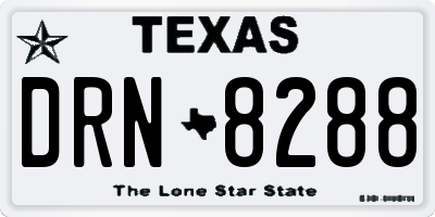 TX license plate DRN8288