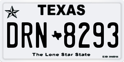 TX license plate DRN8293