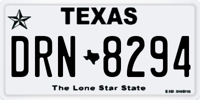 TX license plate DRN8294