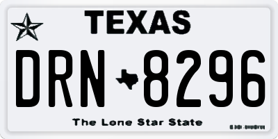TX license plate DRN8296