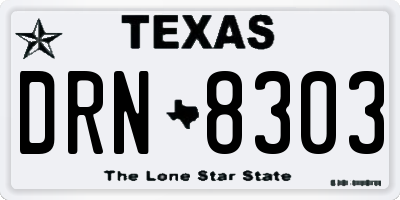 TX license plate DRN8303