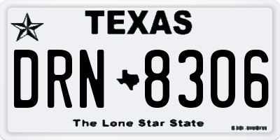 TX license plate DRN8306