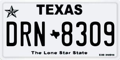 TX license plate DRN8309