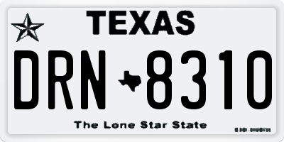 TX license plate DRN8310