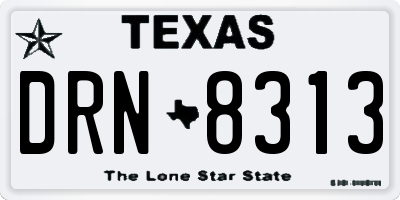 TX license plate DRN8313