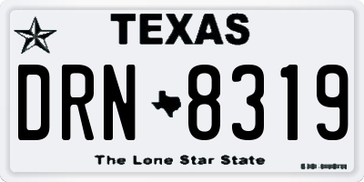 TX license plate DRN8319