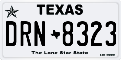 TX license plate DRN8323