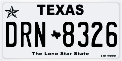 TX license plate DRN8326