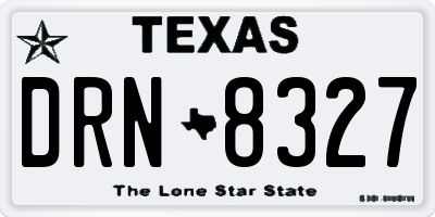 TX license plate DRN8327