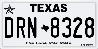 TX license plate DRN8328