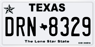 TX license plate DRN8329