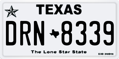 TX license plate DRN8339
