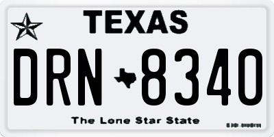 TX license plate DRN8340