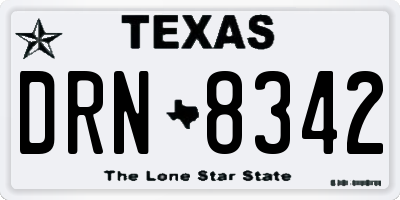TX license plate DRN8342
