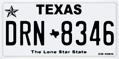 TX license plate DRN8346