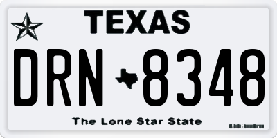 TX license plate DRN8348