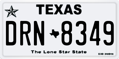 TX license plate DRN8349