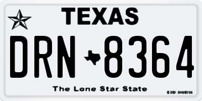 TX license plate DRN8364