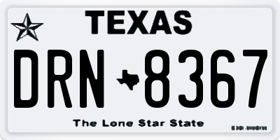 TX license plate DRN8367
