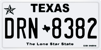 TX license plate DRN8382