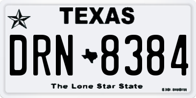 TX license plate DRN8384