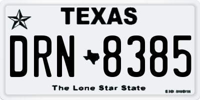 TX license plate DRN8385