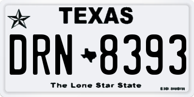 TX license plate DRN8393