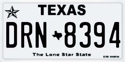 TX license plate DRN8394