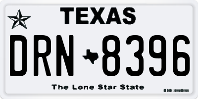 TX license plate DRN8396