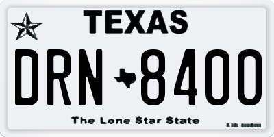 TX license plate DRN8400