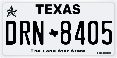 TX license plate DRN8405