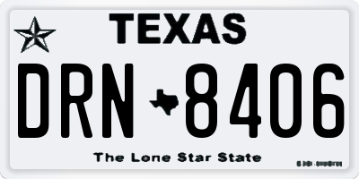 TX license plate DRN8406