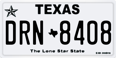 TX license plate DRN8408