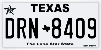 TX license plate DRN8409
