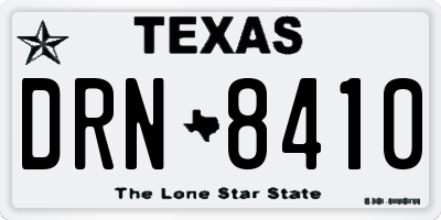 TX license plate DRN8410