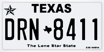 TX license plate DRN8411